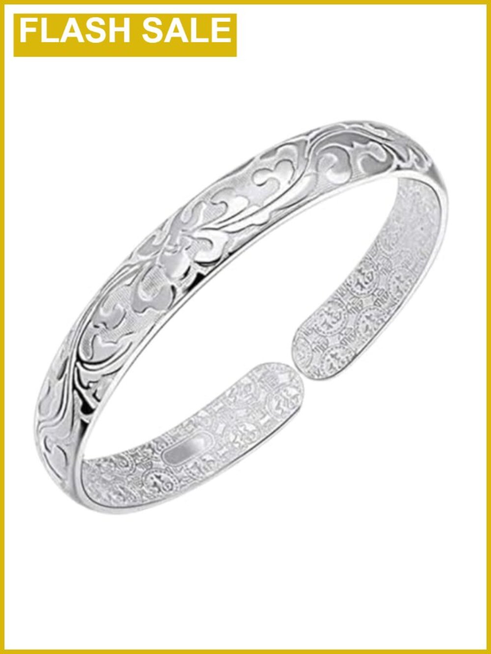 925 Sterling Silver Bangle Bracelet Adjustable Cuff for Women